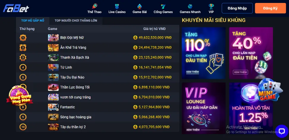 Cơ hội trúng Jackpot lớn tại f888 Đá Gà